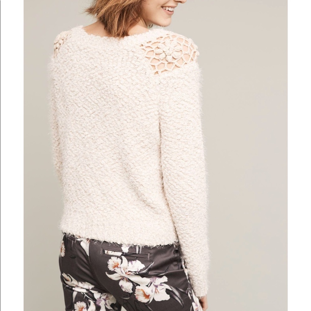 Anthropologie Cream Textured Sweater - Picture 2 of 5